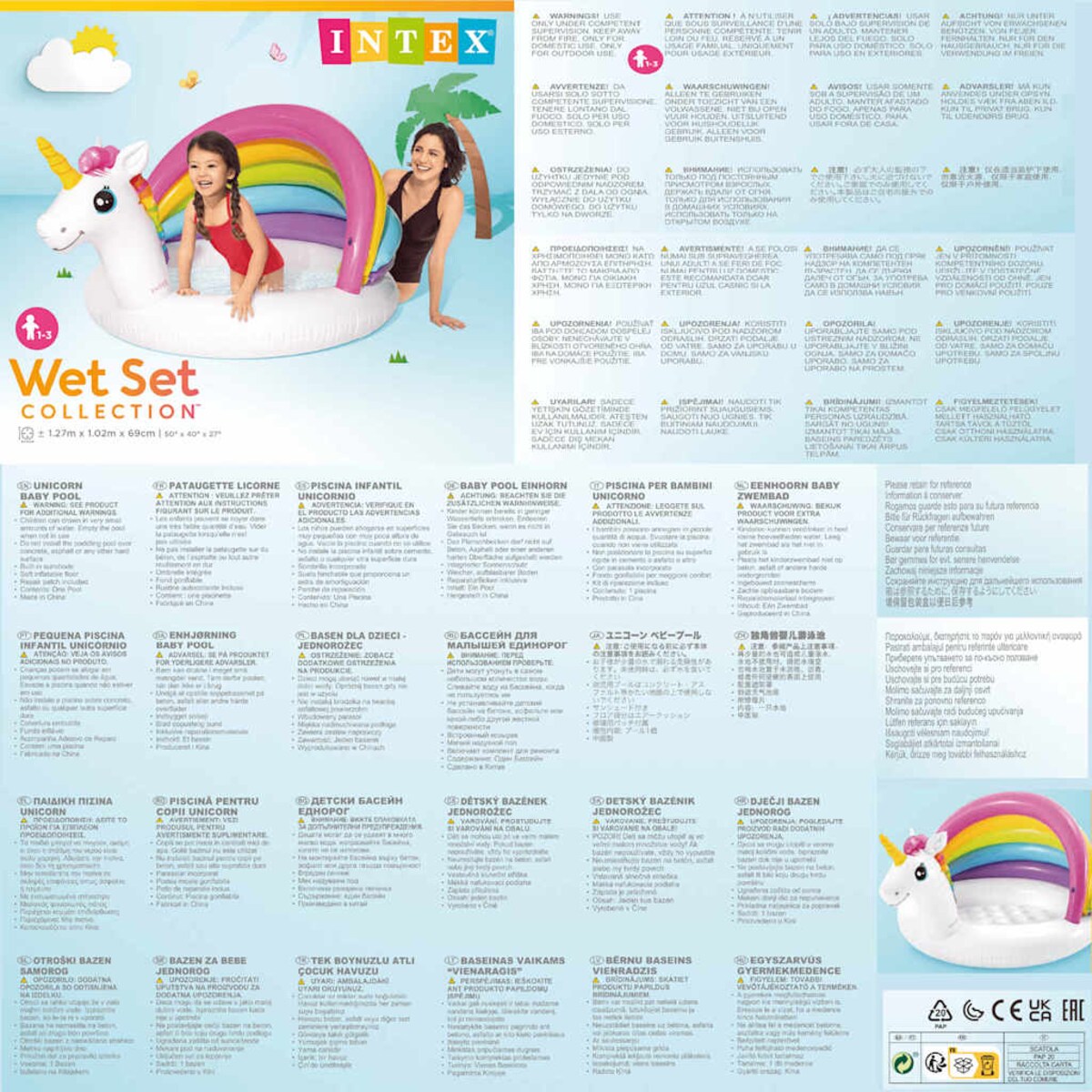 Intex Basenik dla dzieci Unicorn Baby, 127x102x69 cm