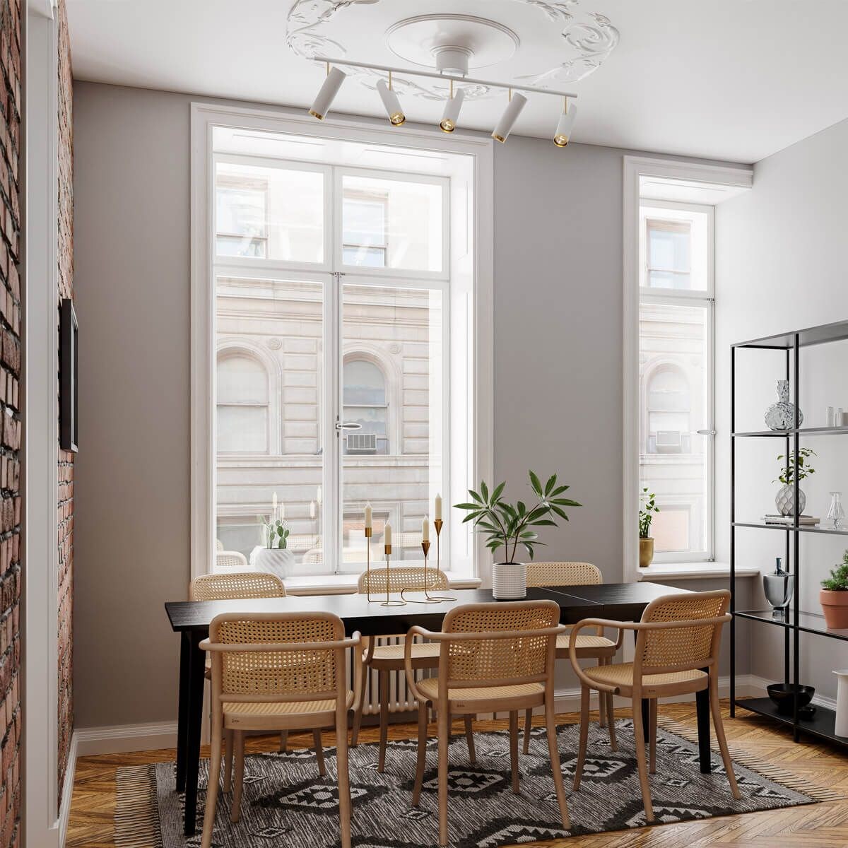 Biała lampa sufitowa Puls metalowe reflektorki do pokoju