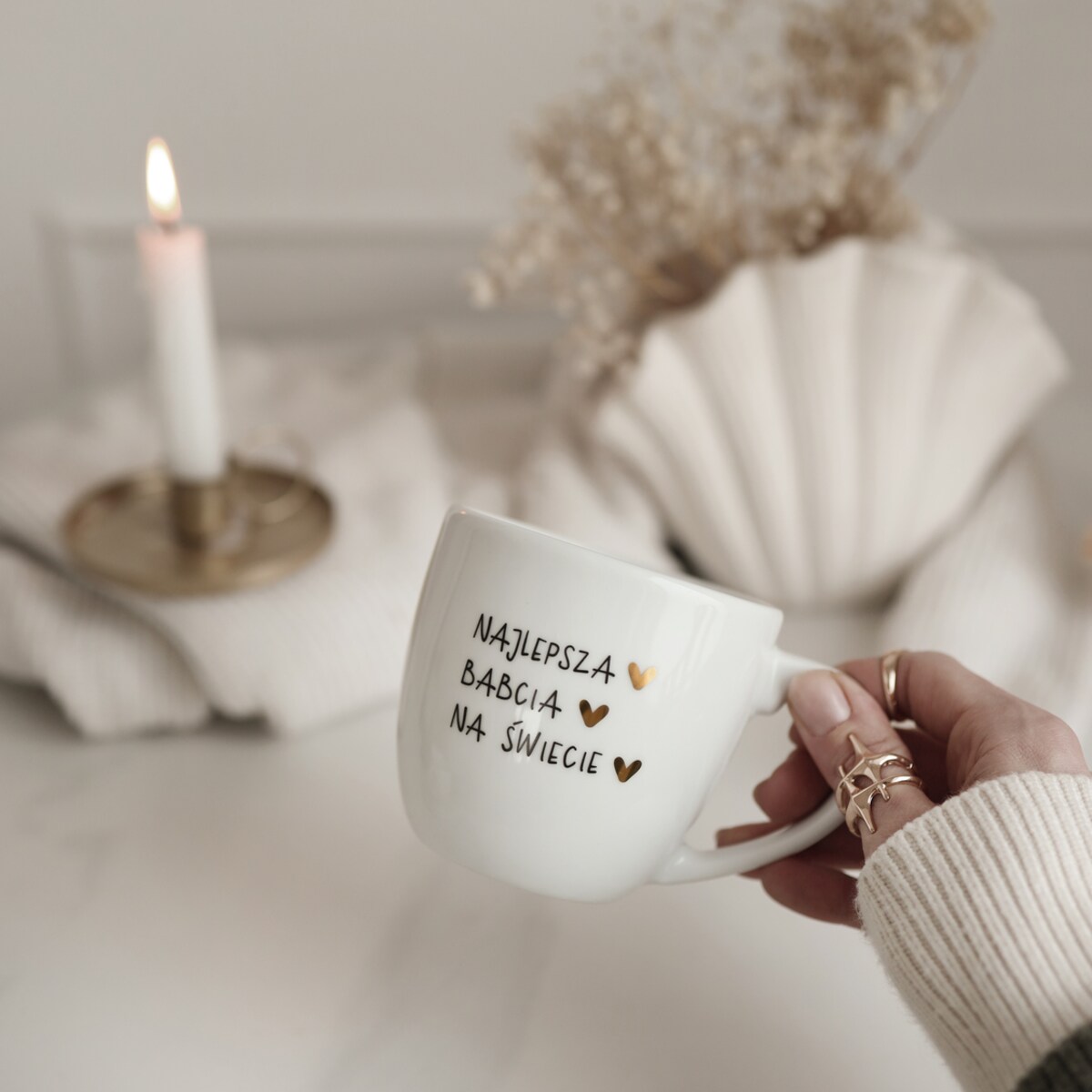 Kubek 300 ml - NAJLEPSZA BABCIA NA ŚWIECIE ZŁOTE SERCA