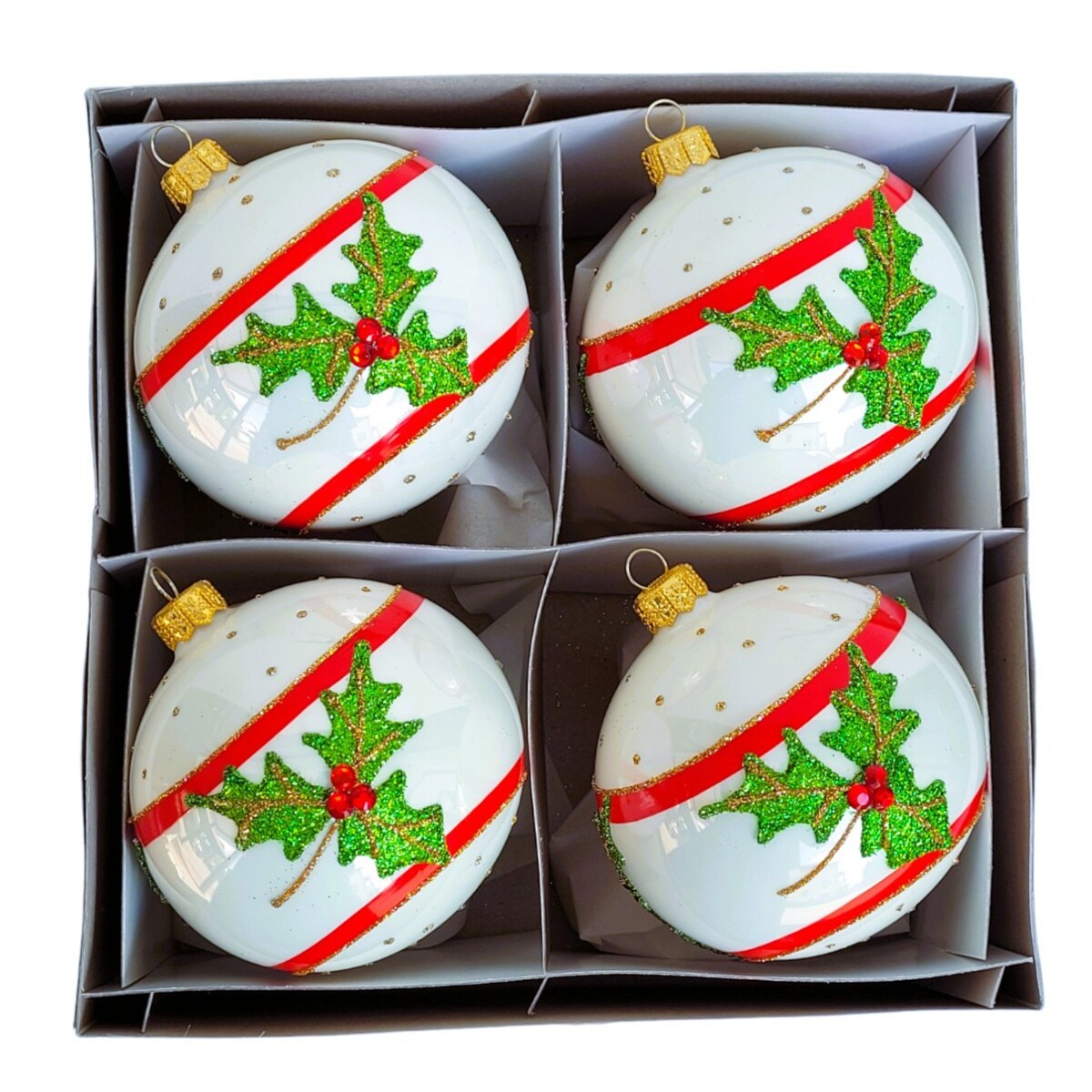 Bombka szklana 4 szt. FOLIUM VIRIDE Ø 120 mm