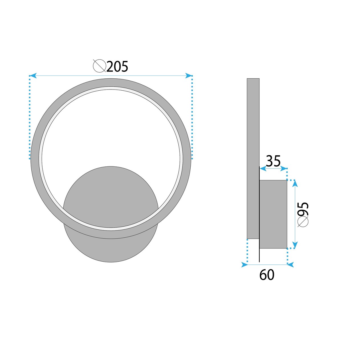 Kinkiet Lhj081-W Led Czarny, Aluminium