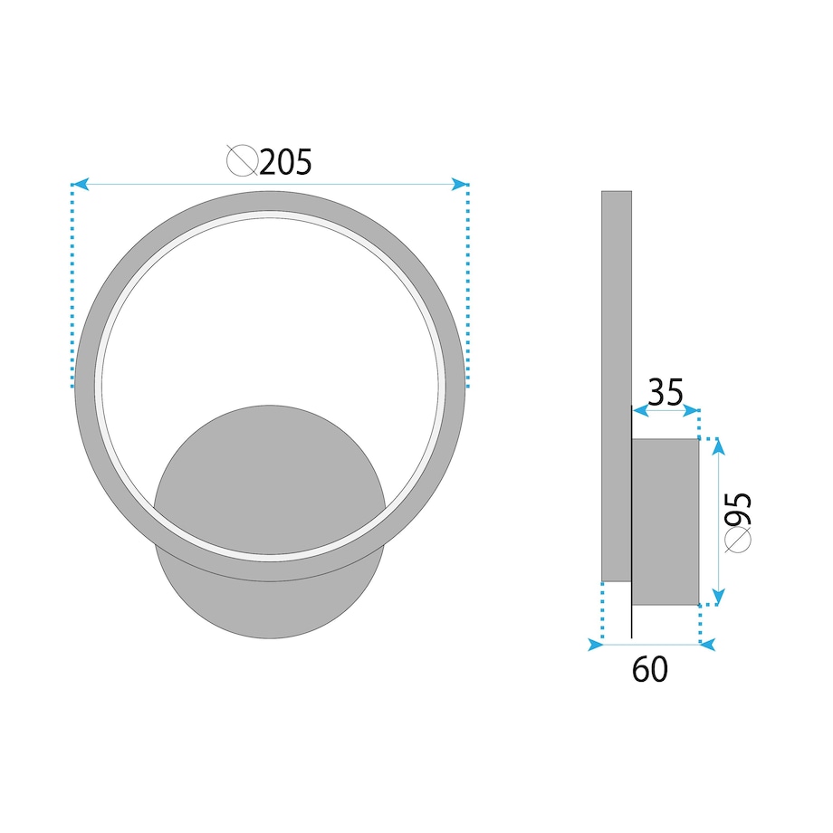 Kinkiet Lhj081-W Led Czarny, Aluminium