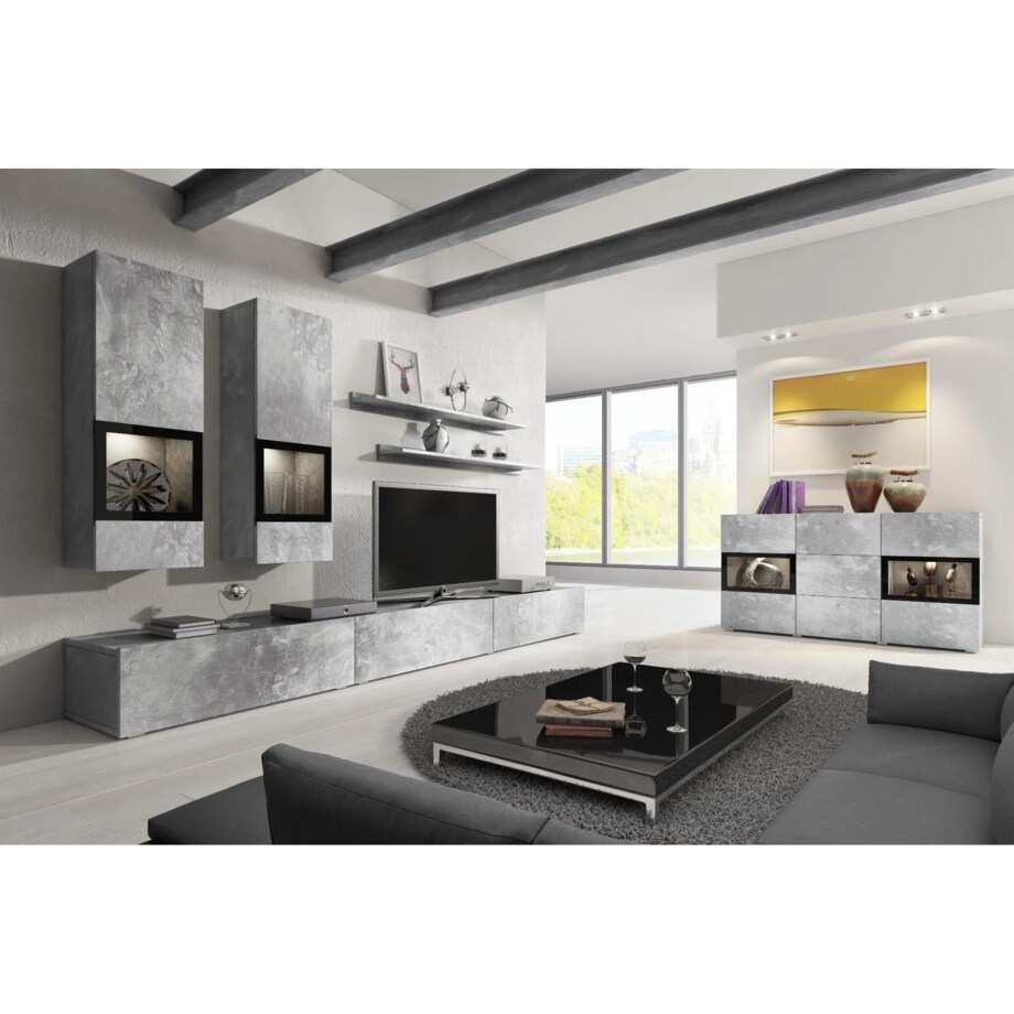 Komoda BAROS 2D3S 132 jasny beton