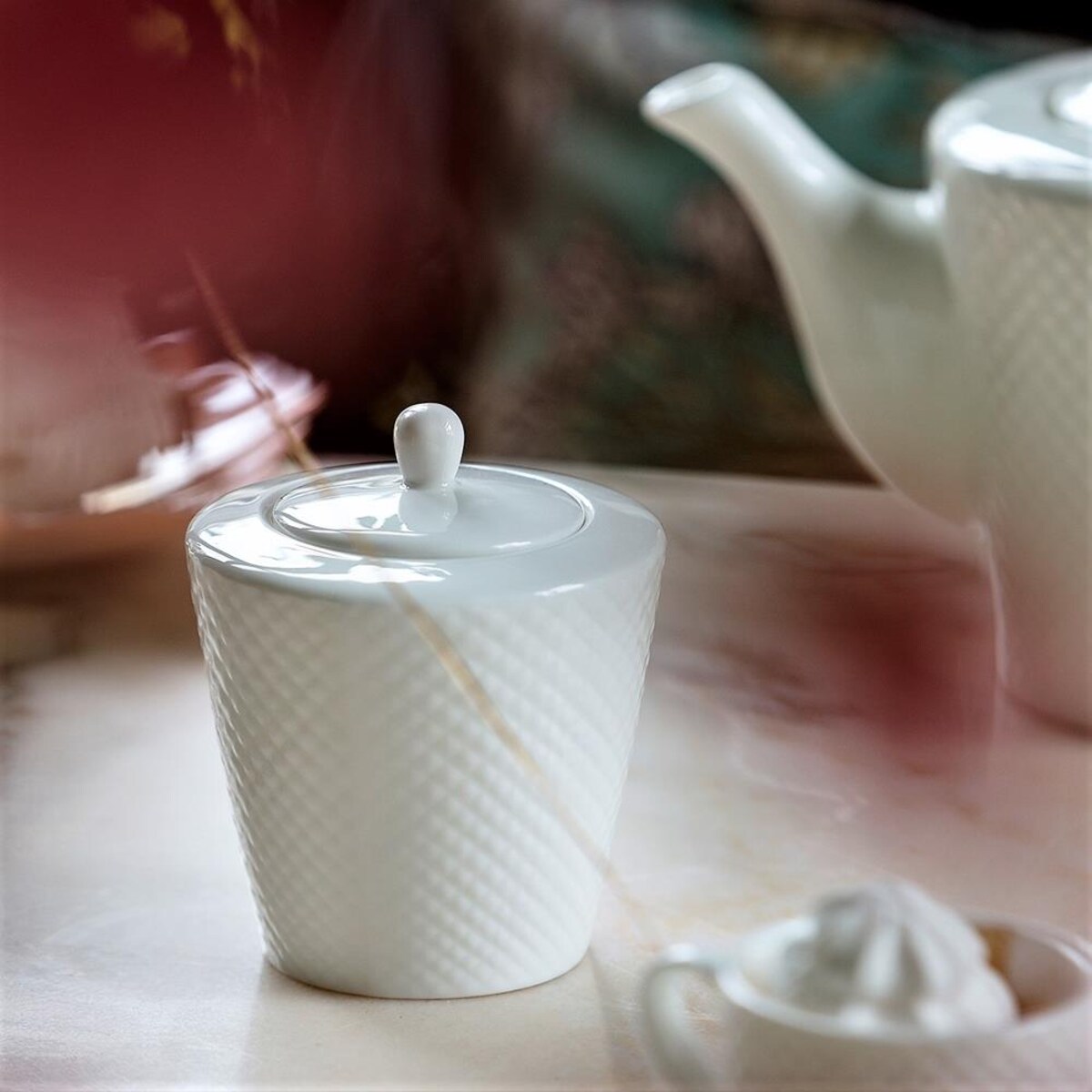 VILLA ITALIA Serwis kawowy porcelanowy na 6 osób BARI WHITE