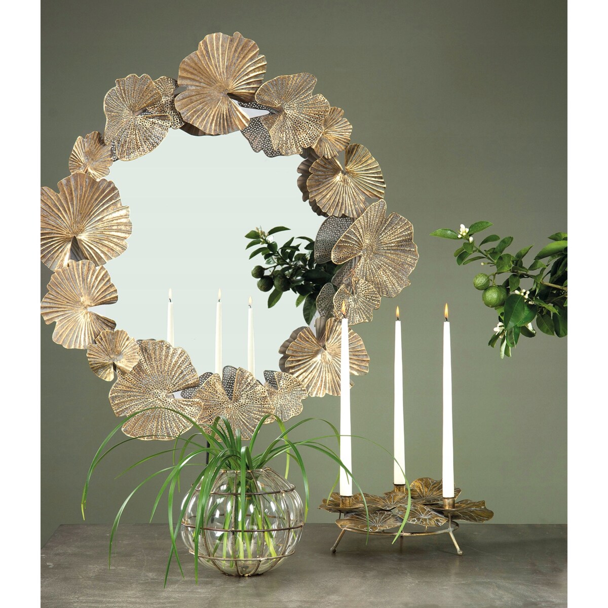 LUSTRO LIŚCIE metalowe śr. 86cm