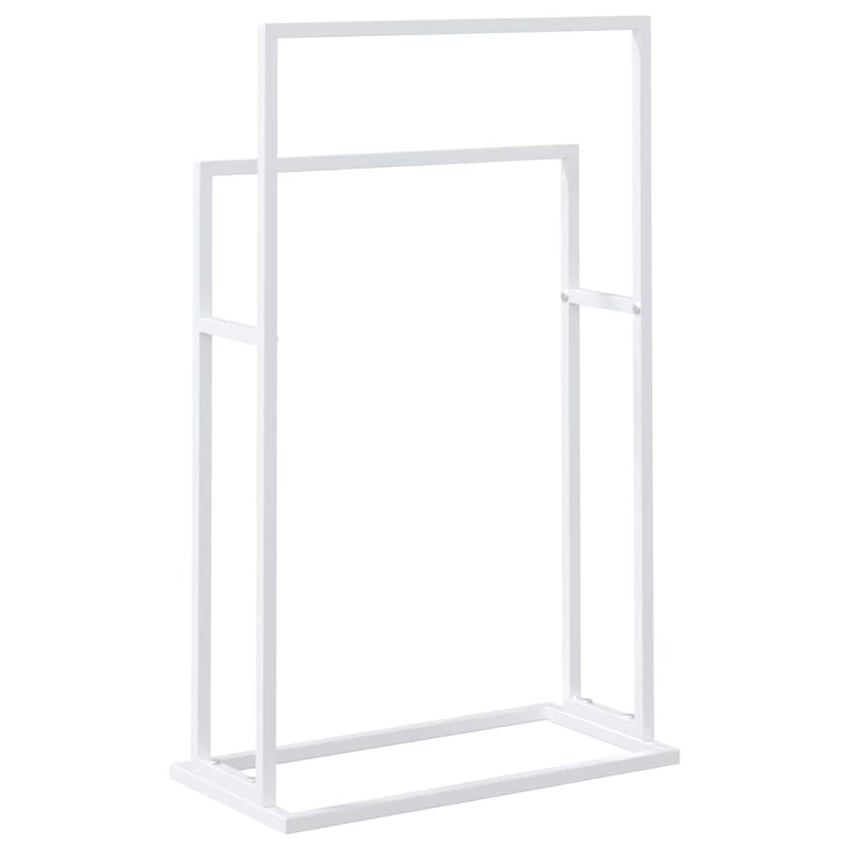 vidaXL Wolnostojący wieszak na ręczniki, biały, 48x24x78,5 cm, żelazny