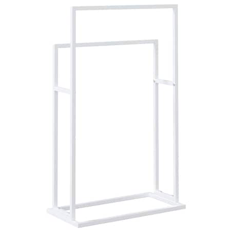 vidaXL Wolnostojący wieszak na ręczniki, biały, 48x24x78,5 cm, żelazny