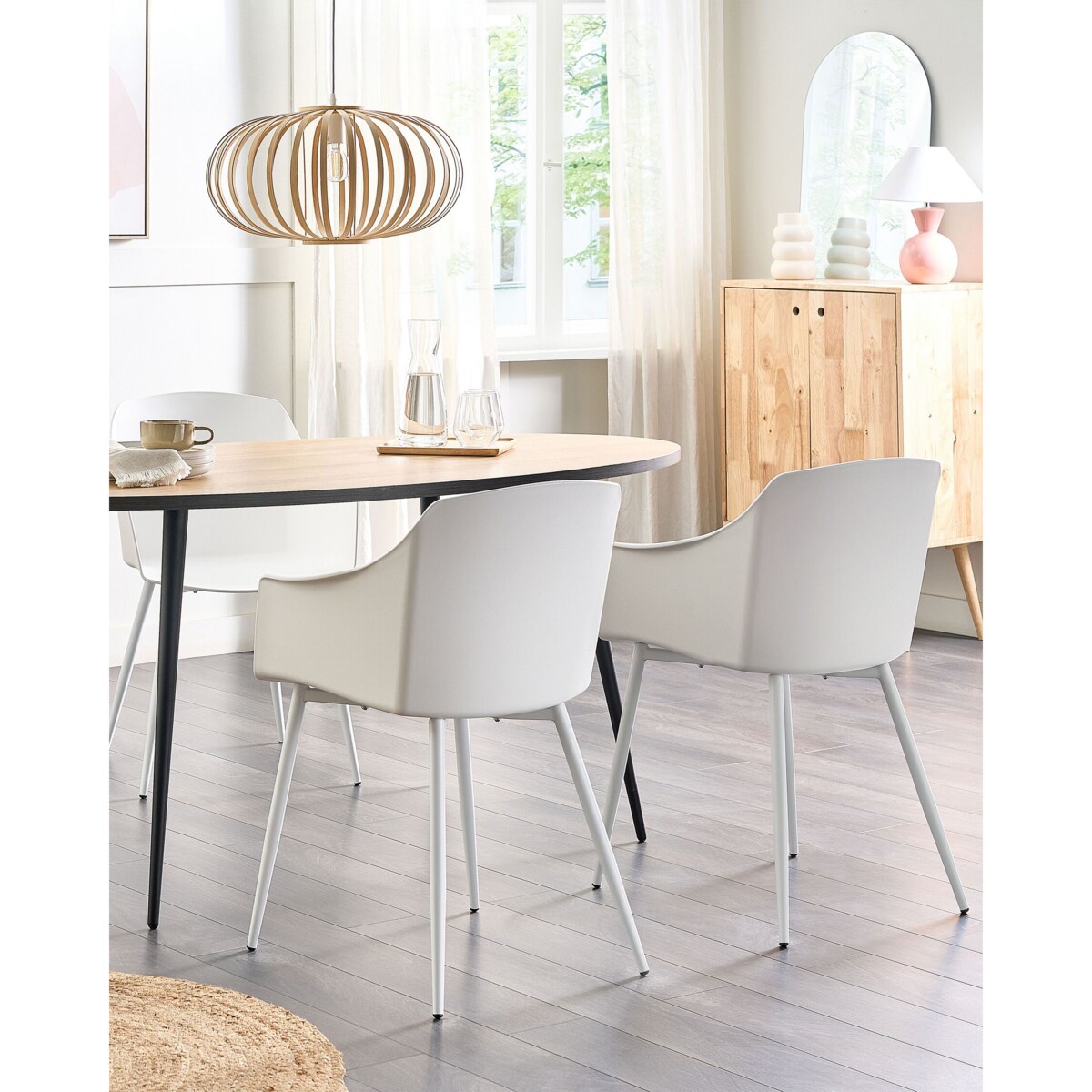 Zestaw 2 krzeseł do jadalni FONDA Biały