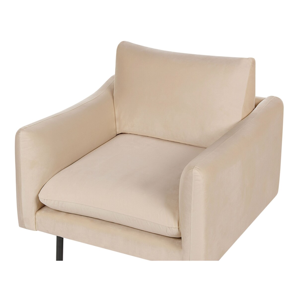 Fotel welurowy beżowy VINTERBRO