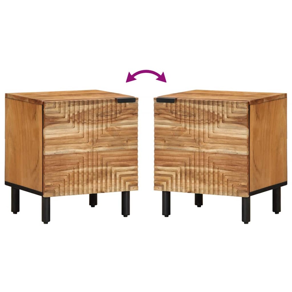 vidaXL Szafka nocna, 40x33x46 cm, lite drewno akacjowe