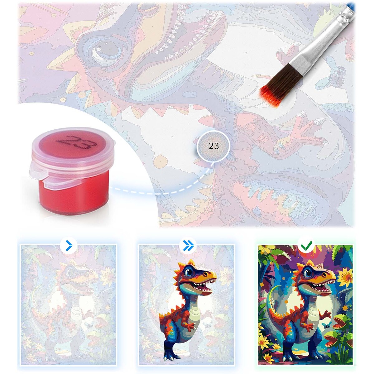 Malowanie po numerach obraz z ramą 40x50 Dino Massido