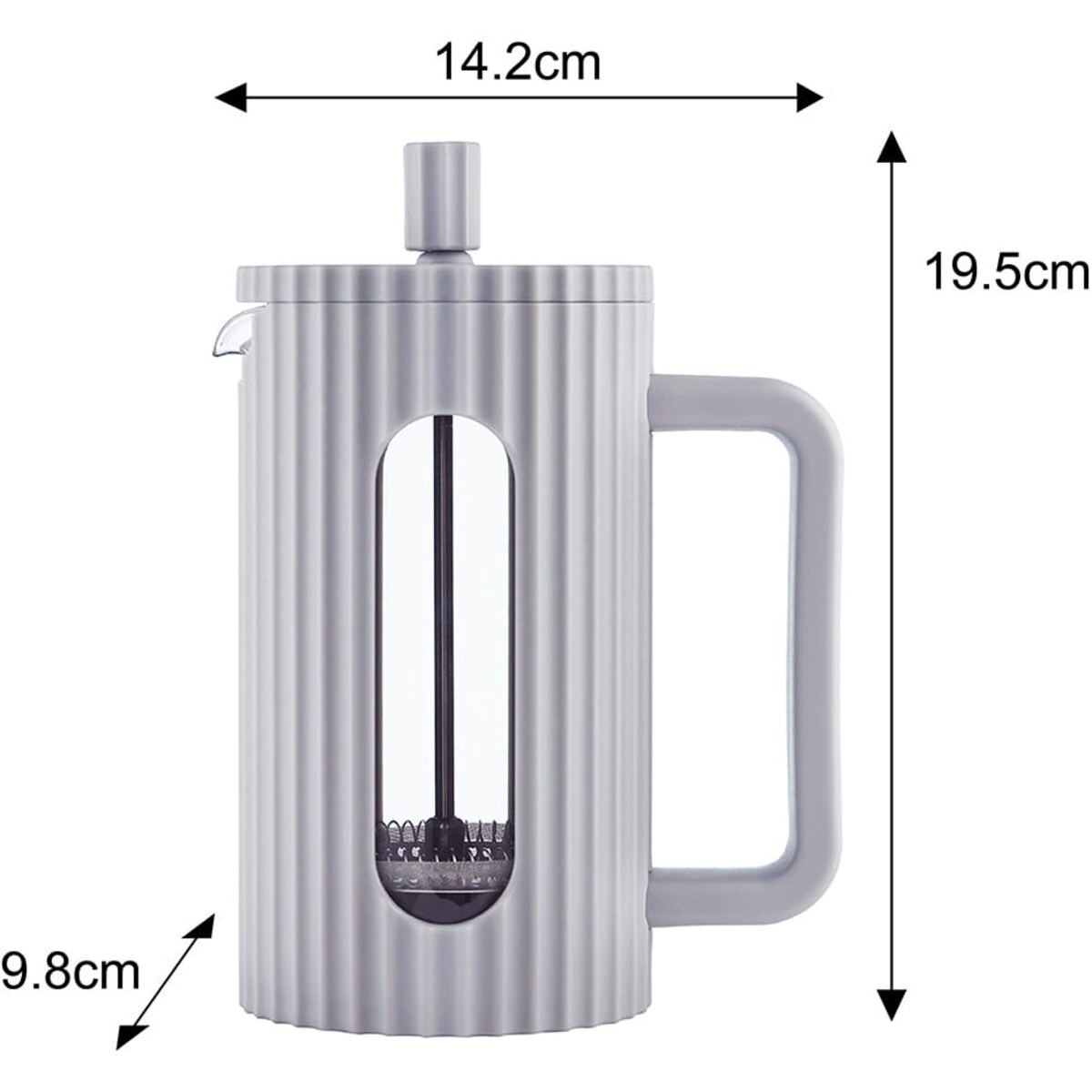 Zaparzacz do herbaty kawy szklany French Press 600 ml szary KLAUSBERG