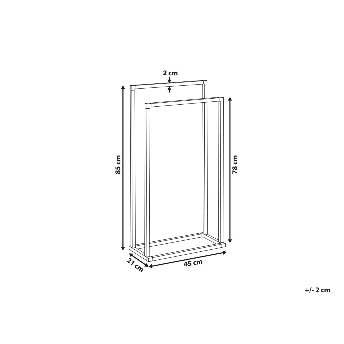 Stojak na ręczniki srebrny RECREO