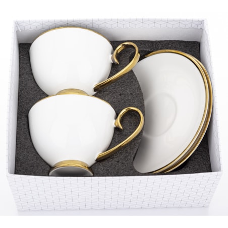 Komplet 2 filiżanek porcelanowych 250 ml ze spodeczkiem MARISCA