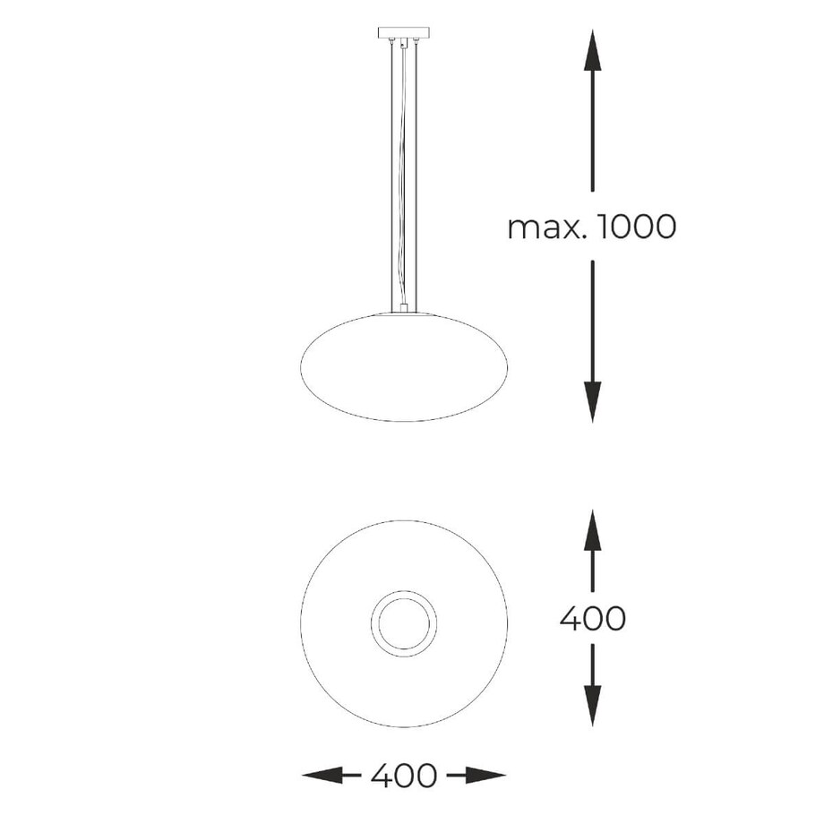 Wisząca lampa do jadalni Omi 1180 Zumaline kulista szklana biała czarna