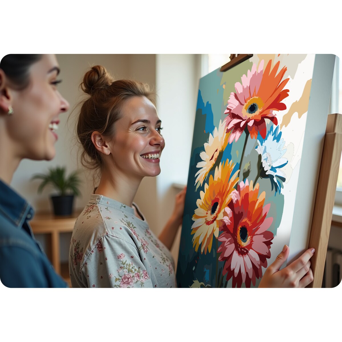 Malowanie po numerach obraz z ramą 40x50 Kwiaty Massido