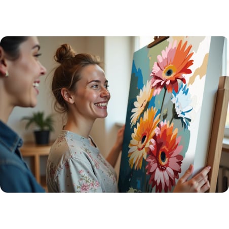 Malowanie po numerach obraz z ramą 40x50 Kwiaty Massido