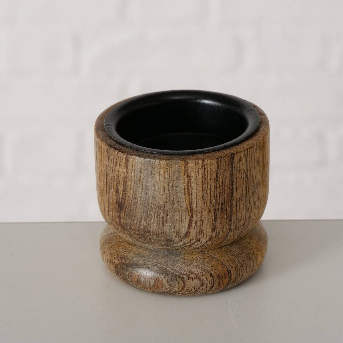 Drewniane świeczniki NUMLI, drewno mango, 2 sztuki