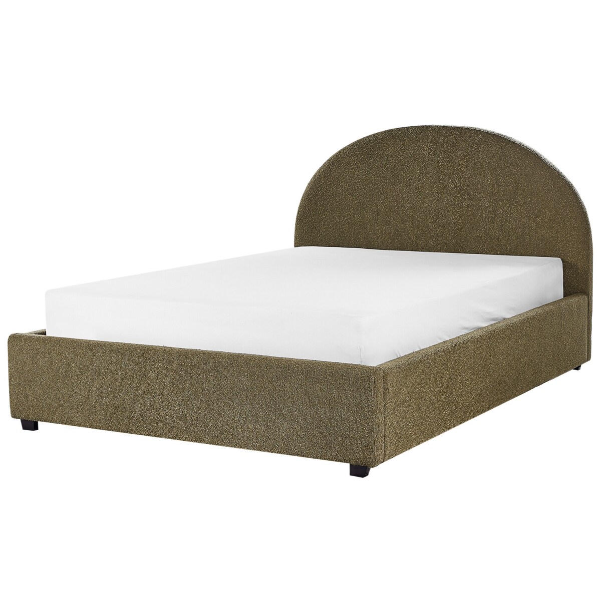 Łóżko z pojemnikiem boucle 140 x 200 cm zielone oliwkowe VAUCLUSE