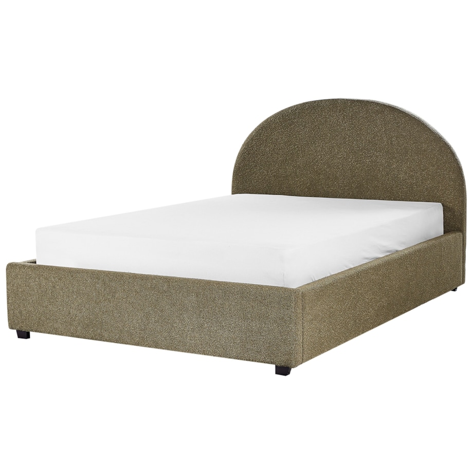 Łóżko z pojemnikiem boucle 140 x 200 cm zielone oliwkowe VAUCLUSE