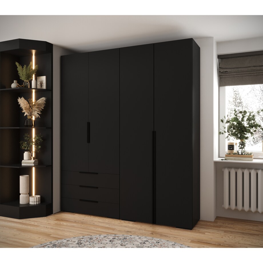 Garderoba wysoka do przedpokoju INOVA 1 Z15 czarny+czarny