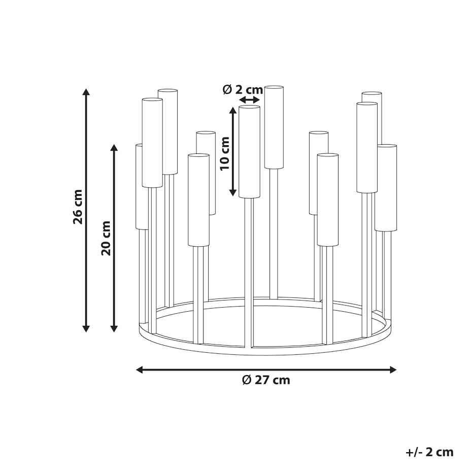 Świecznik TRAFARIA Metal 26 cm Złoty