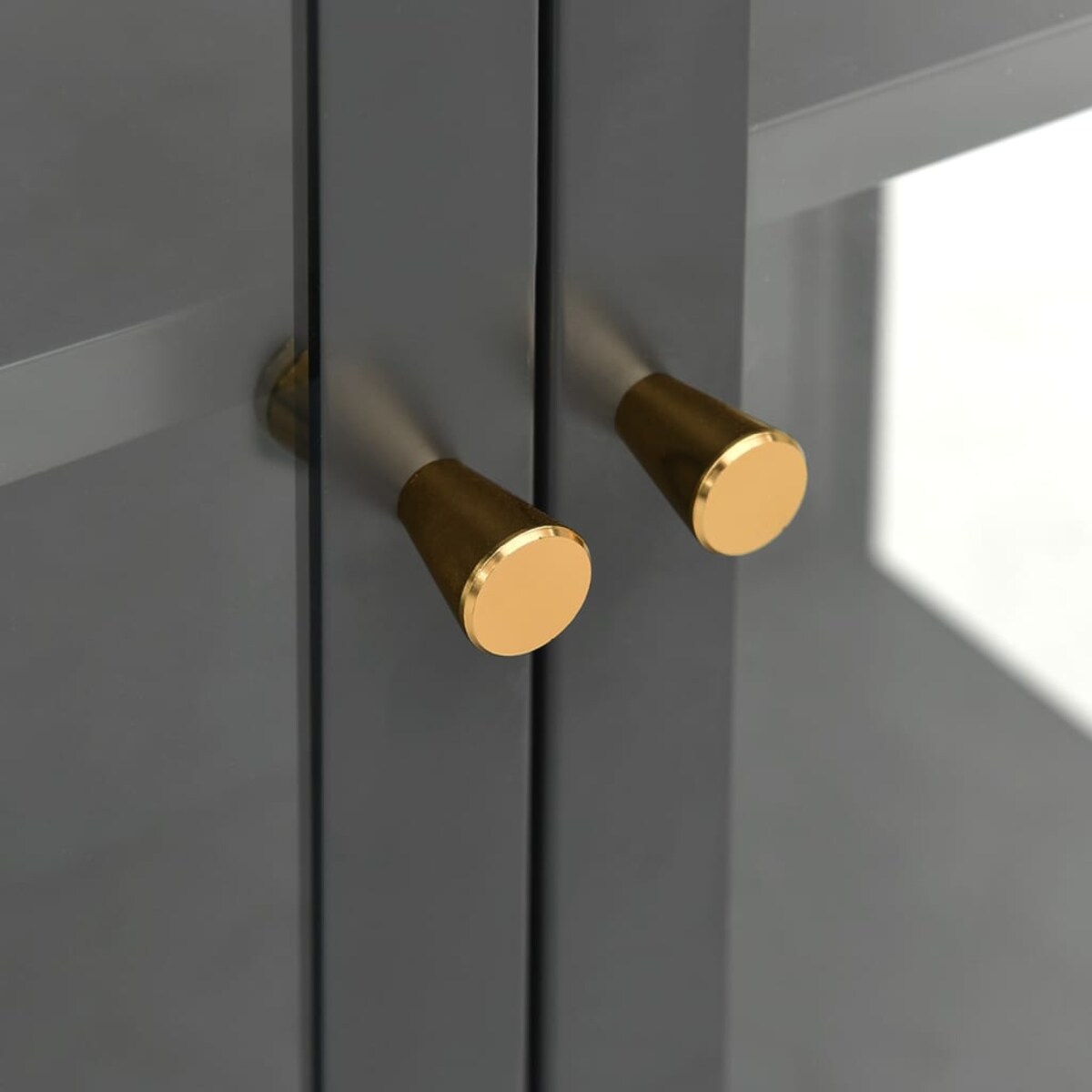 vidaXL Witryna, antracytowa, 90x40x180 cm, stal i hartowane szkło