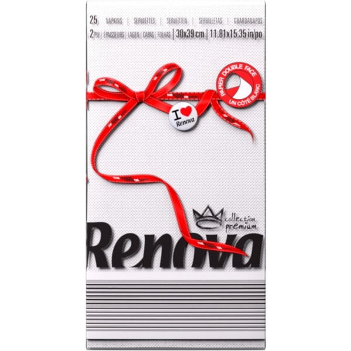 Białe składane serwetki Renova 39x30cm 25 sztuk