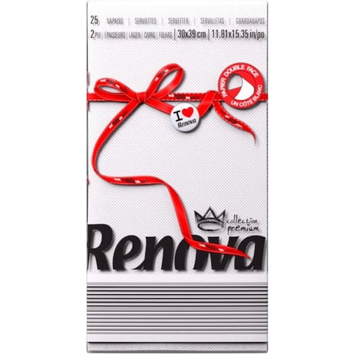 Białe składane serwetki Renova 39x30cm 25 sztuk