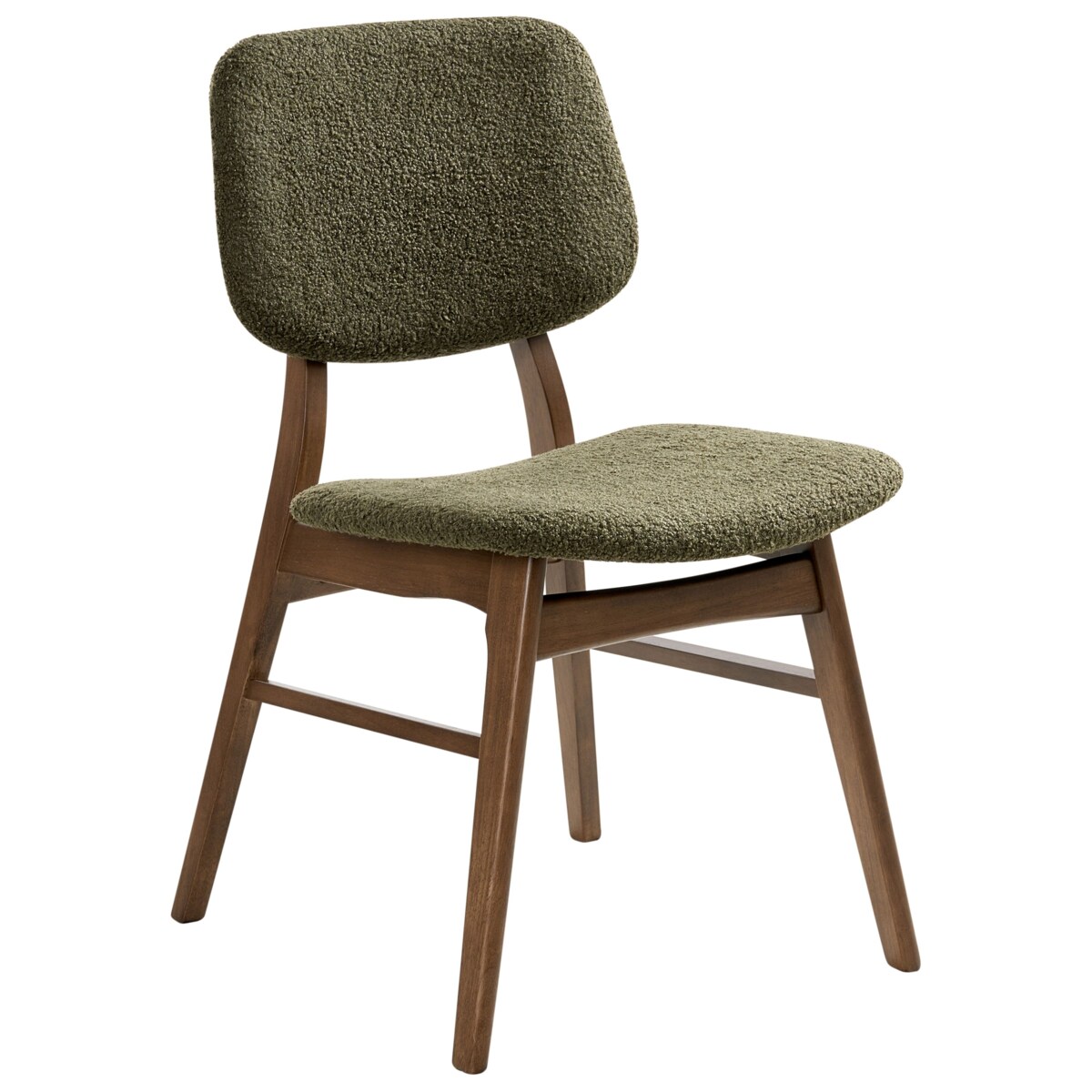 Zestaw 2 krzeseł do jadalni ELAINE Drewno Ciemny brąz/ zielony