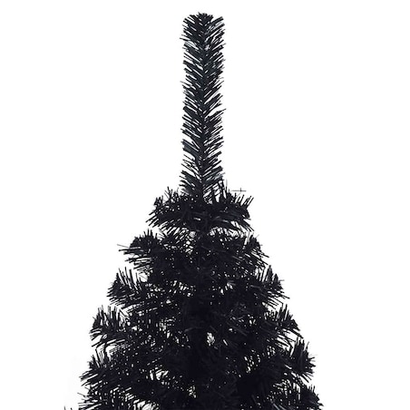vidaXL Sztuczna choinka połówka ze stojakiem, czarna, 150 cm, PVC