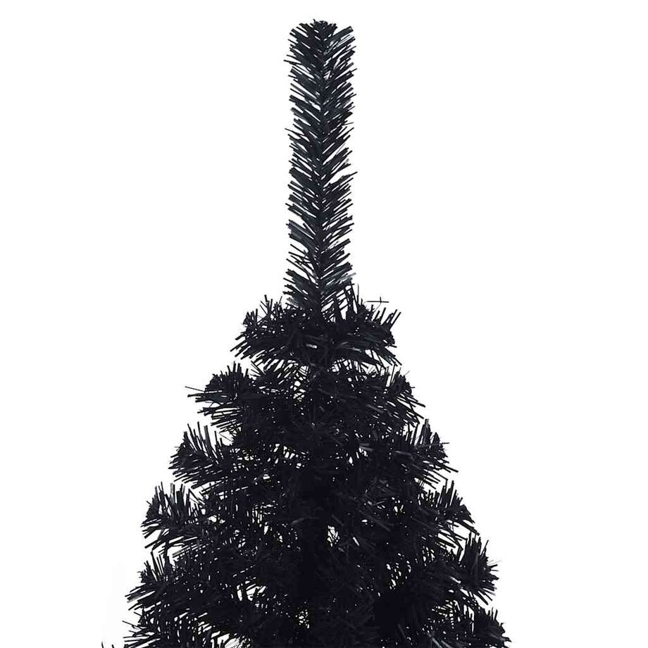 vidaXL Sztuczna choinka połówka ze stojakiem, czarna, 150 cm, PVC