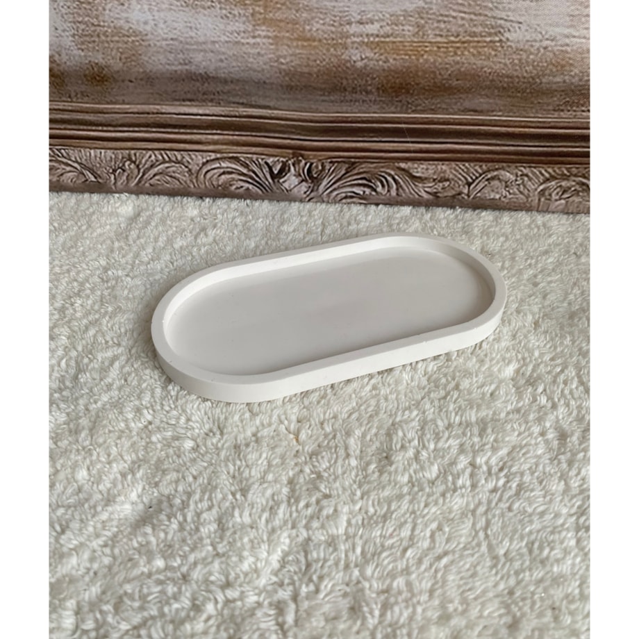 Podstawka/ taca do świec dekoracyjna z gipsu 175x90mm