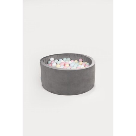 Suchy basen 40x90 - szary + 400 piłek PASTELOWE