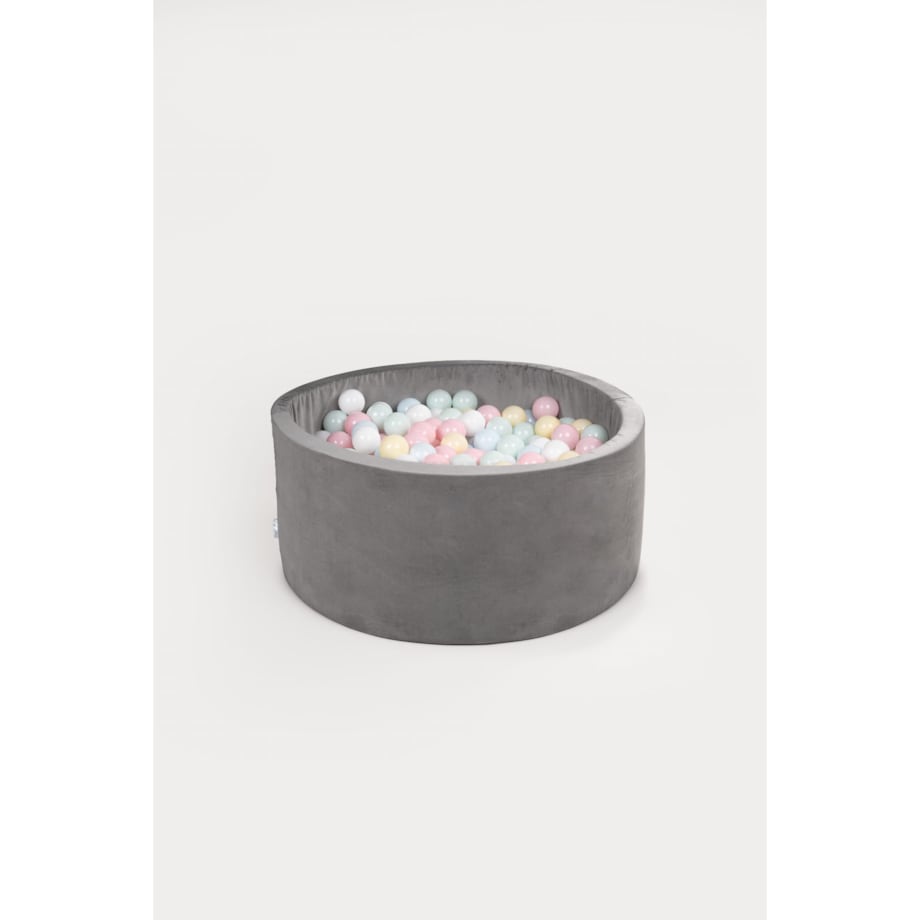 Suchy basen 40x90 - szary + 400 piłek PASTELOWE