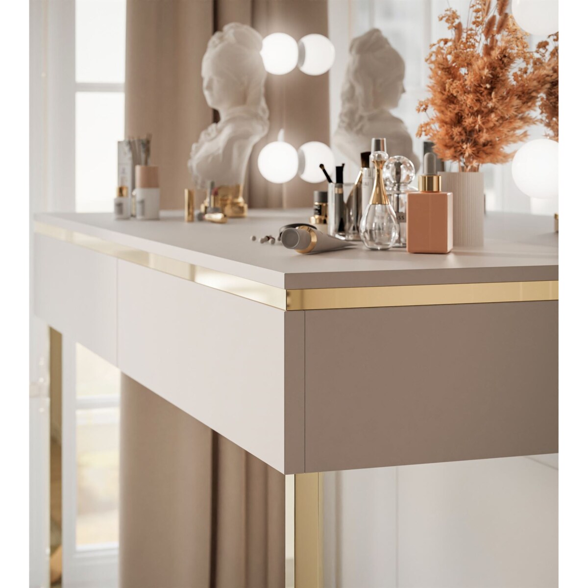 Toaletka AURORA GOLD ELITE z lustrem kaszmir