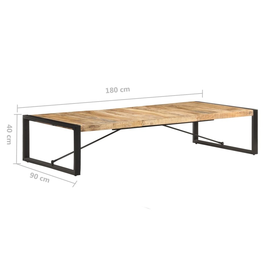 vidaXL Stolik kawowy, 180 x 90 x 40 cm, surowe drewno mango