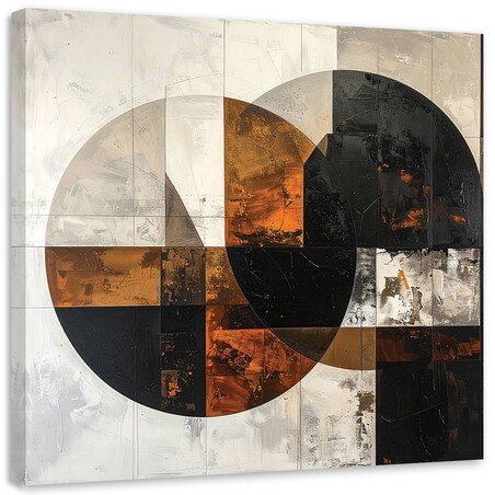 Obraz do salonu sypialni biura kuchni, Abstrakcja koła kształty brązowy szary