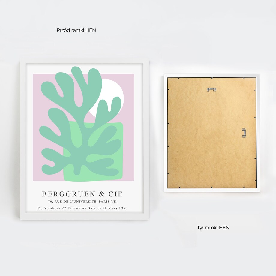 Ramka na zdjęcia 40x50 cm biała rama MDF z plexi do powieszenia pion poziom klasyczna prostokątna ramka FRAMAI®