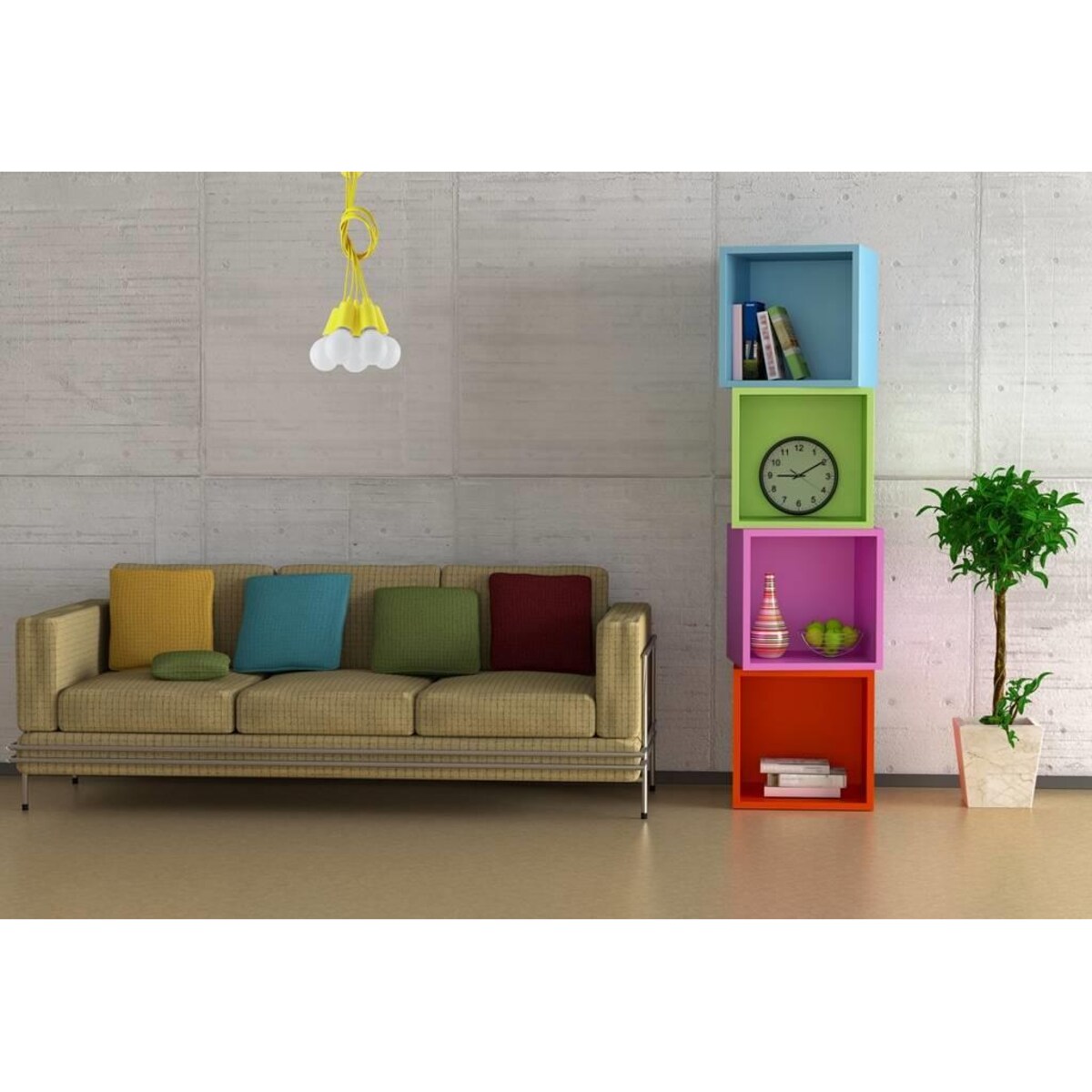 Lampa wisząca DIEGO 5 żółta