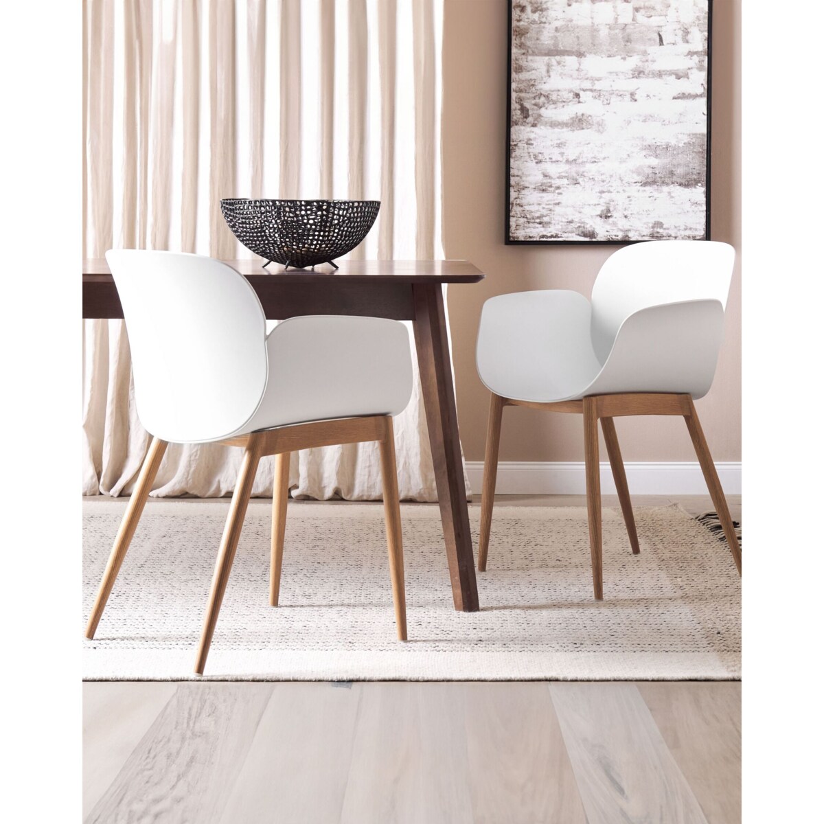 Zestaw 2 krzeseł do jadalni ABILENE Biały