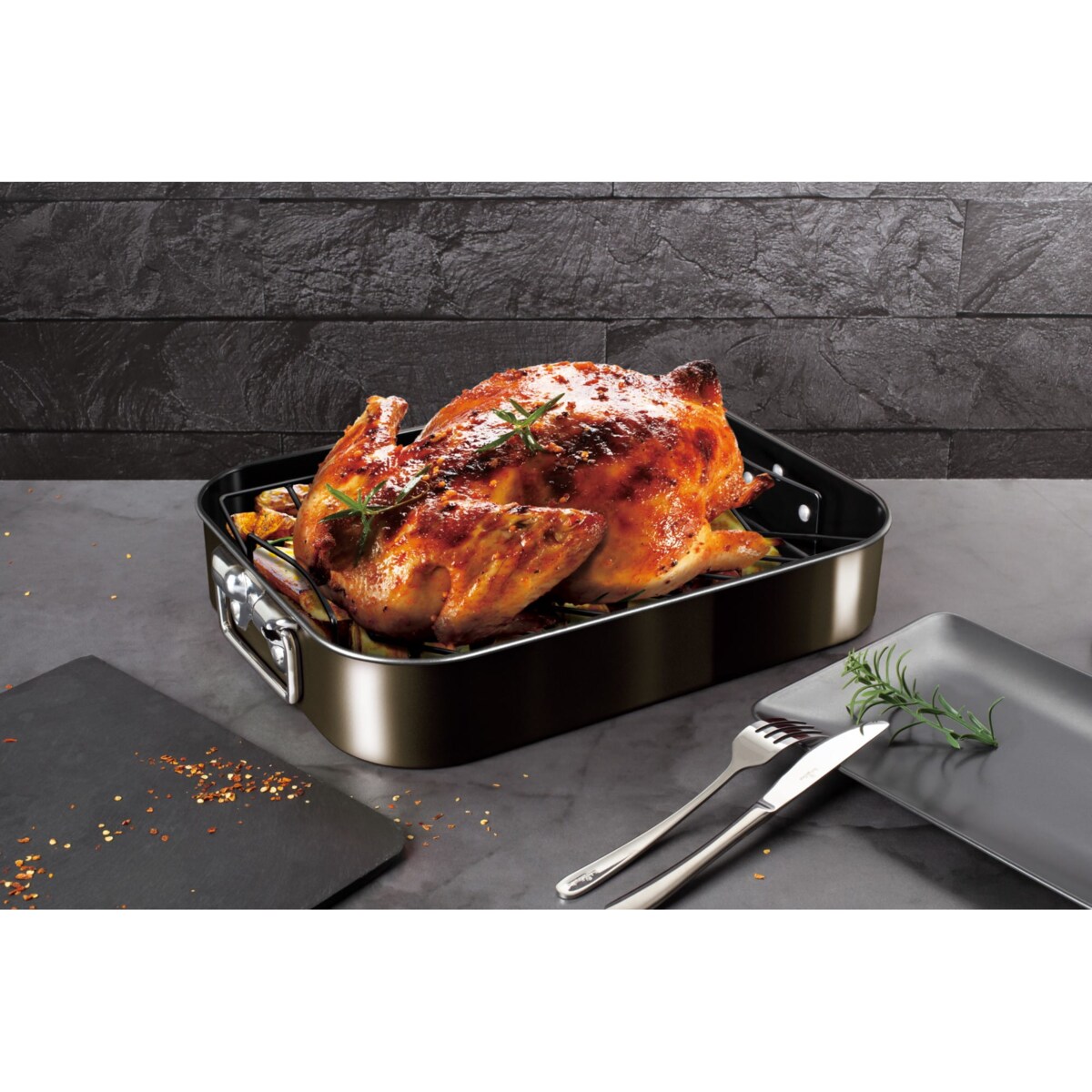 Brytfanna do pieczenia z rusztem 41.5x32cm BERLINGER HAUS Shiny Black