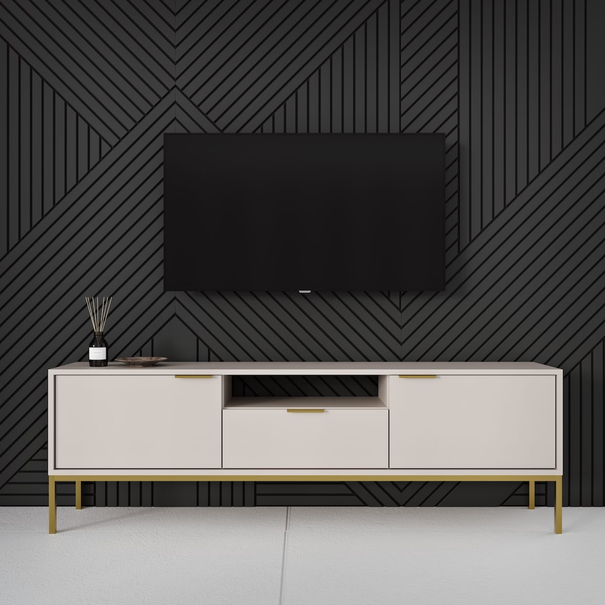 Szafka RTV Austin 135 kaszmir & złota