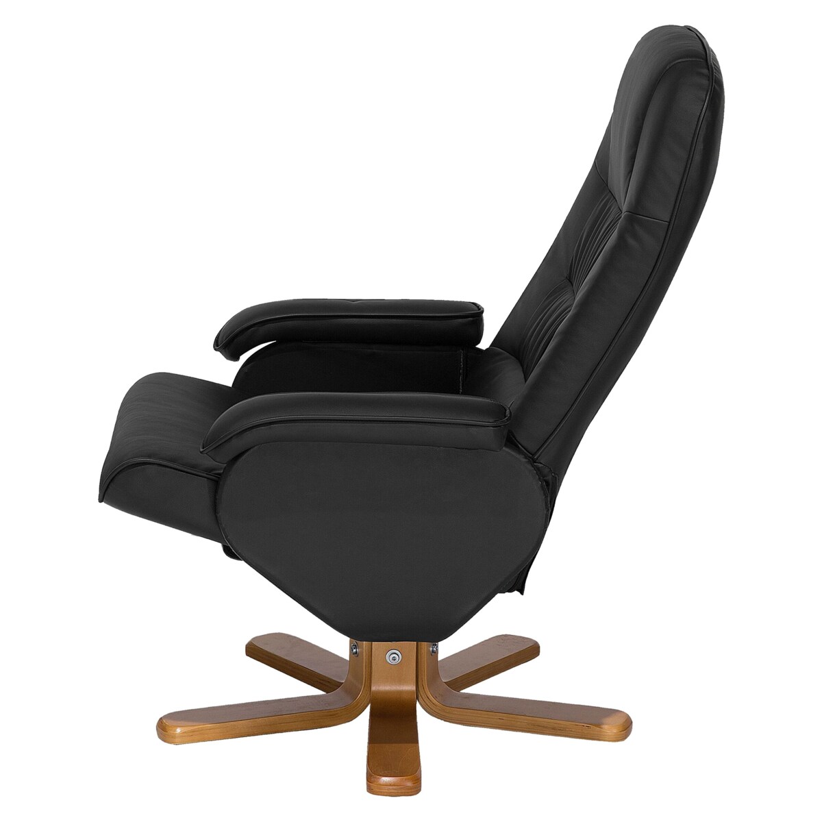 Fotel do masażu podgrzewany z podnóżkiem ekoskóra czarny RELAXPRO