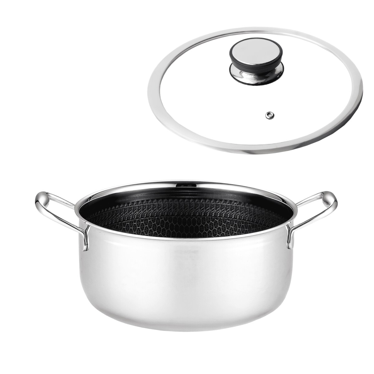 Profesjonalny garnek Mitsu 2,8 L 20 cm z pokrywką Plaster miodu Na indukcje Na gaz Nierdzewny