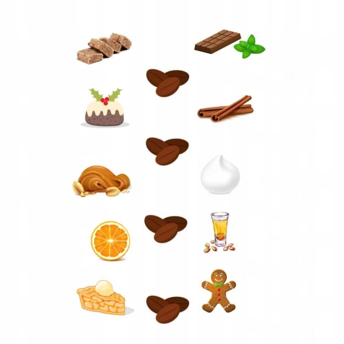 ŚWIATECZNY ZESTAW PREZENTOWY MIX 10 SMAKÓW KAW AROMATYZOWANYCH MIELONYCH W SASZETKACH PREZENT UPOMINEK POD CHOINKĘ NA ŚWIĘTA GWIAZDKĘ MIKOŁAJA BOŻE NARODZENIE DLA KOBIETY FACETA MĘŻCZYZNY