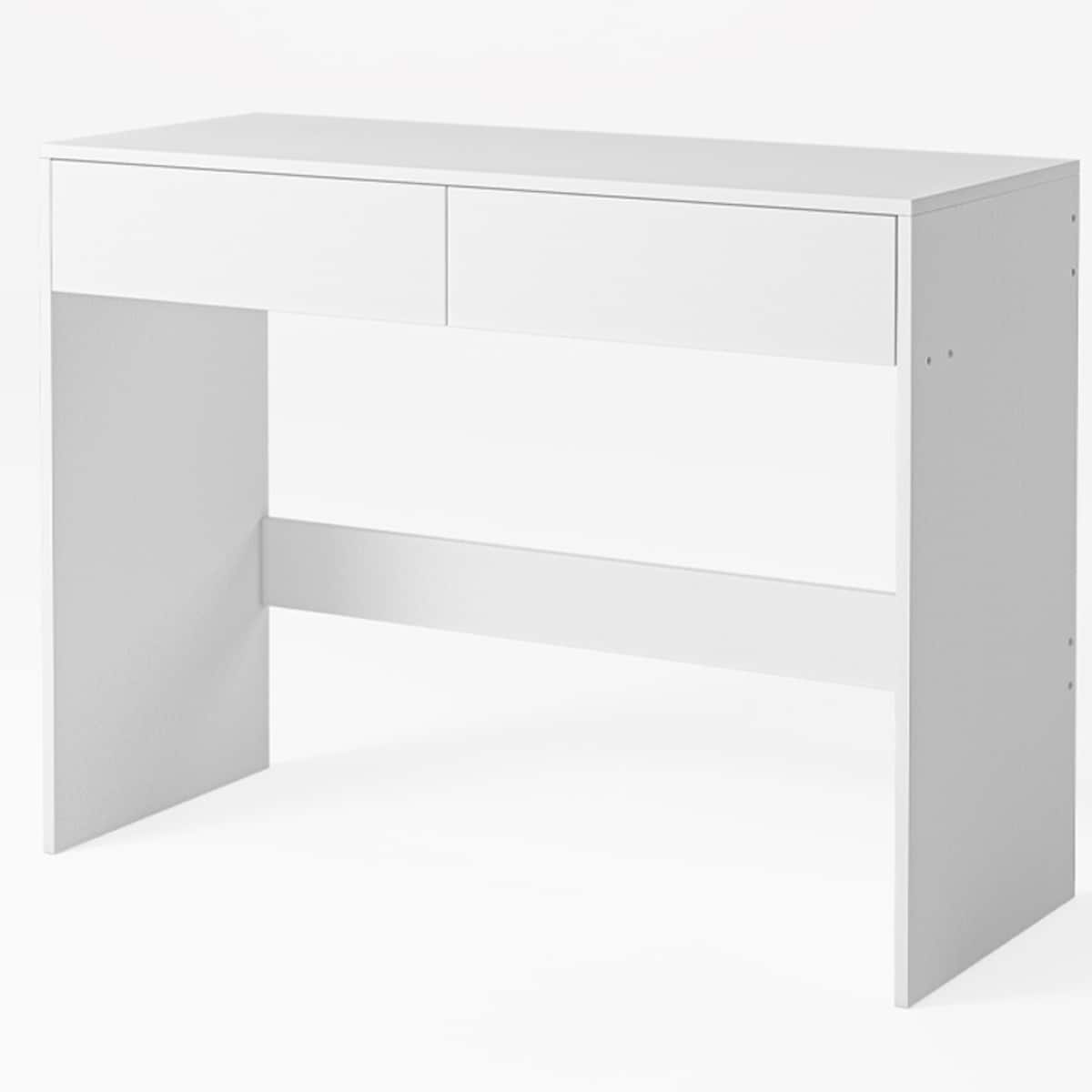 Biurko komputerowe białe nowoczesne z 2 szufladami loft stół toaletka 100cm