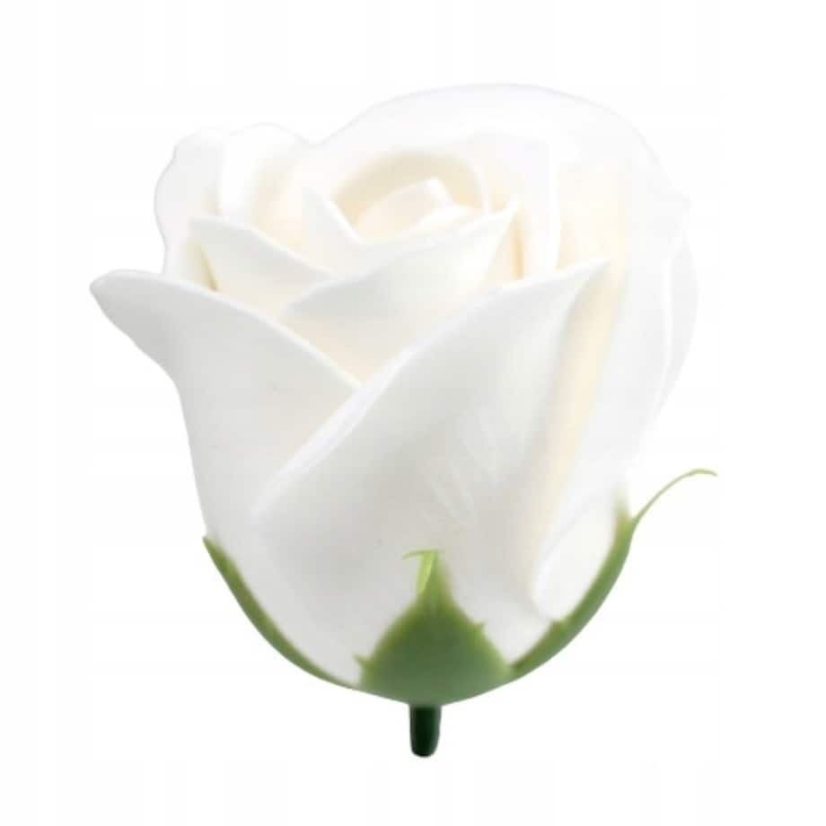 BIAŁA RÓŻA MYDLANA na bukiet prezent stroik 5szt
