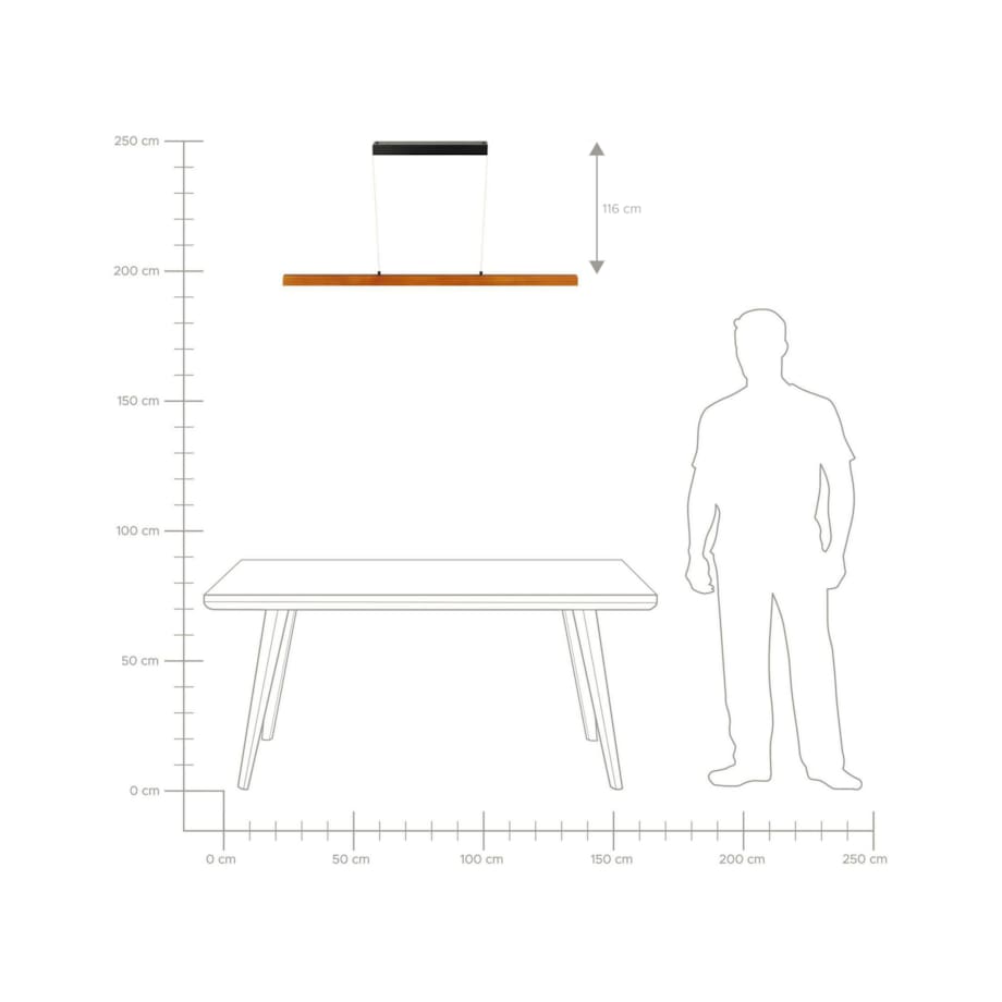 Lampa wisząca LED ze ściemniaczem drewniana ciemna STEWARTS