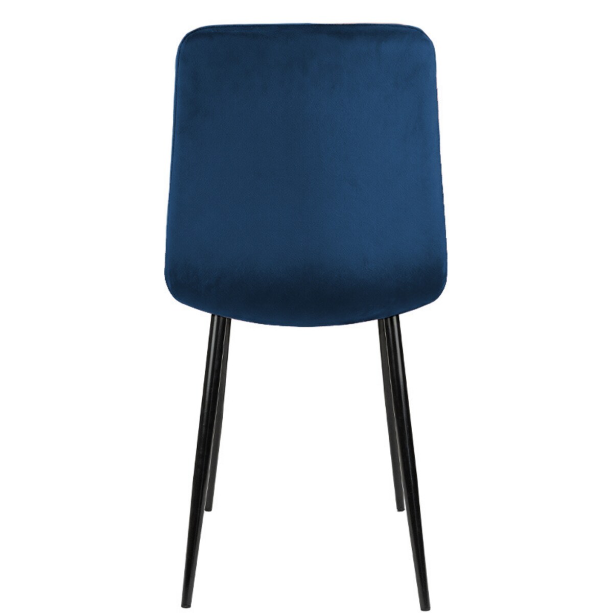 Krzesło do jadalni i salonu granatowy welur – nowoczesne krzesło na czarnych nogach